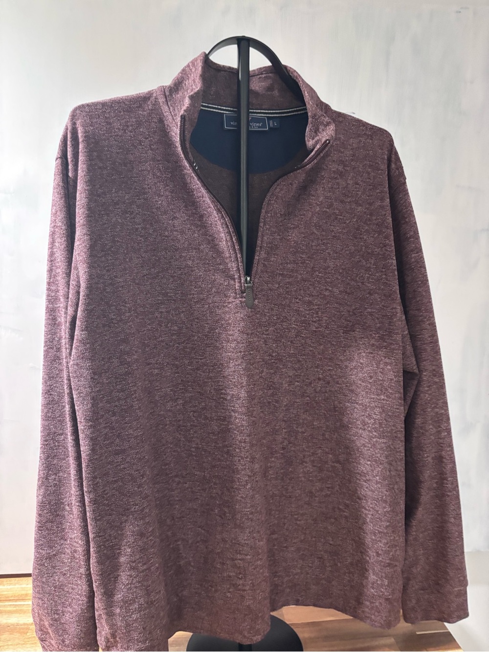 Vineyard vines Men's Quarter-Zip Sweater - Heather Burgundy